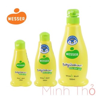 Sữa tắm gội 🌸WESSER🌸 Tắm gội toàn thân 2trong1 cho bé loại White Musk ( xanh lá) - Cỏ Xạ Hương 250-500ml