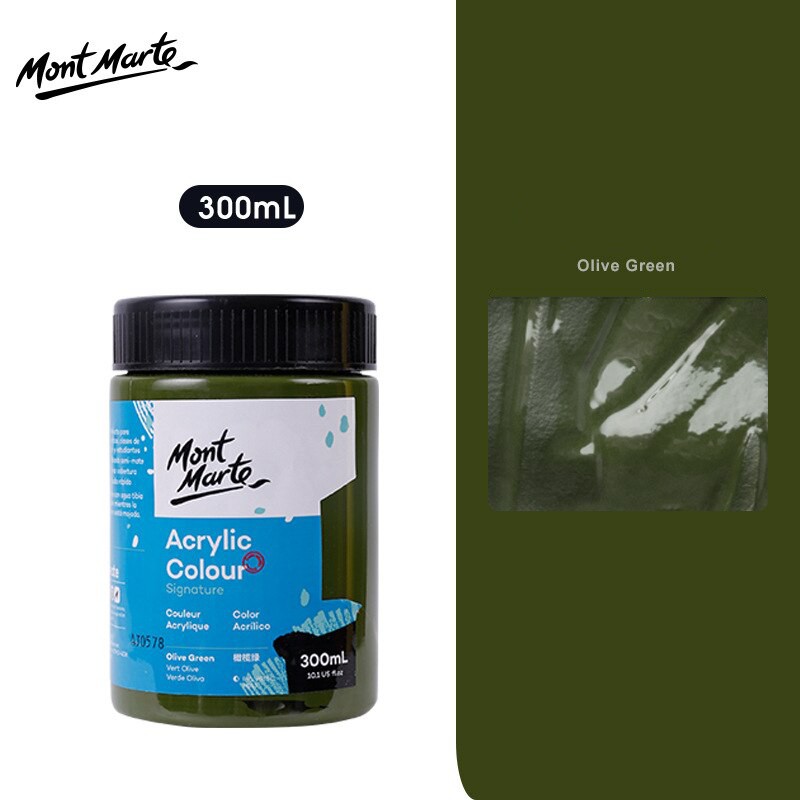 Màu Acrylic Mont Marte 300ml - Olive Green - Acrylic Colour Paint Signature 300ml (10.1oz) - MSCH3058