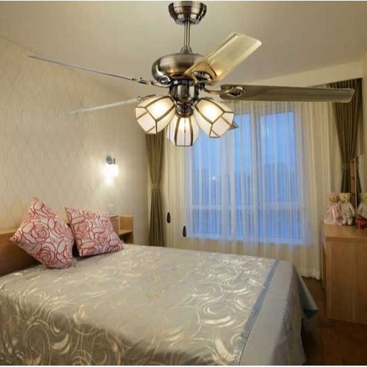 (Bảo hành 5 năm- Hỗ trợ lắp đặt) Quạt trần đèn cánh sắt 3 bát đá, 3 chế độ, có điều khiển HT-530 | BigBuy360 - bigbuy360.vn