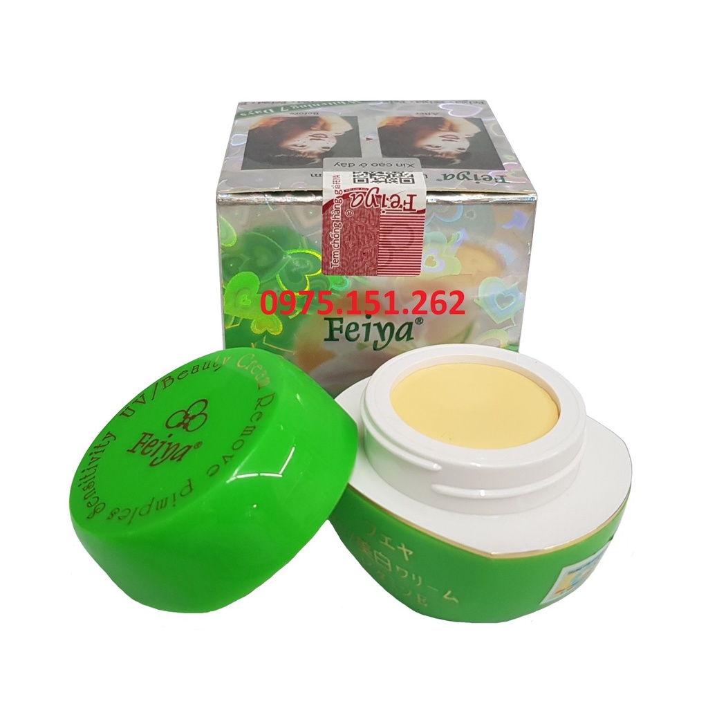 (Xanh lá) Kem Dưỡng Trắng, Ngừa Mụn Feiya Vitamin E Remove Pimples Sensitivity UV/Beauty Cream - 15g