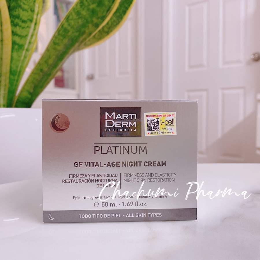 Kem dưỡng đêm Martiderm platinum GF vital age night cream phục hồi hỗ trợ giảm mụn & trẻ hóa