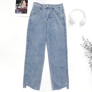 Quần jean X cắt gấu đáp da Friday