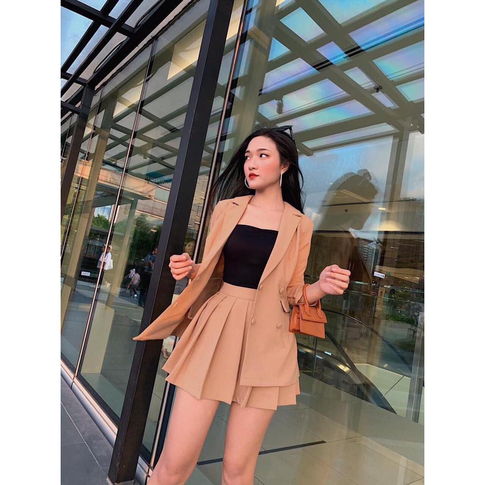 Set đồ VEST chân váy có quần kèm áo trong - Hàng cao cấp siêu dễ thương và quyến rũ với phong cách châu âu