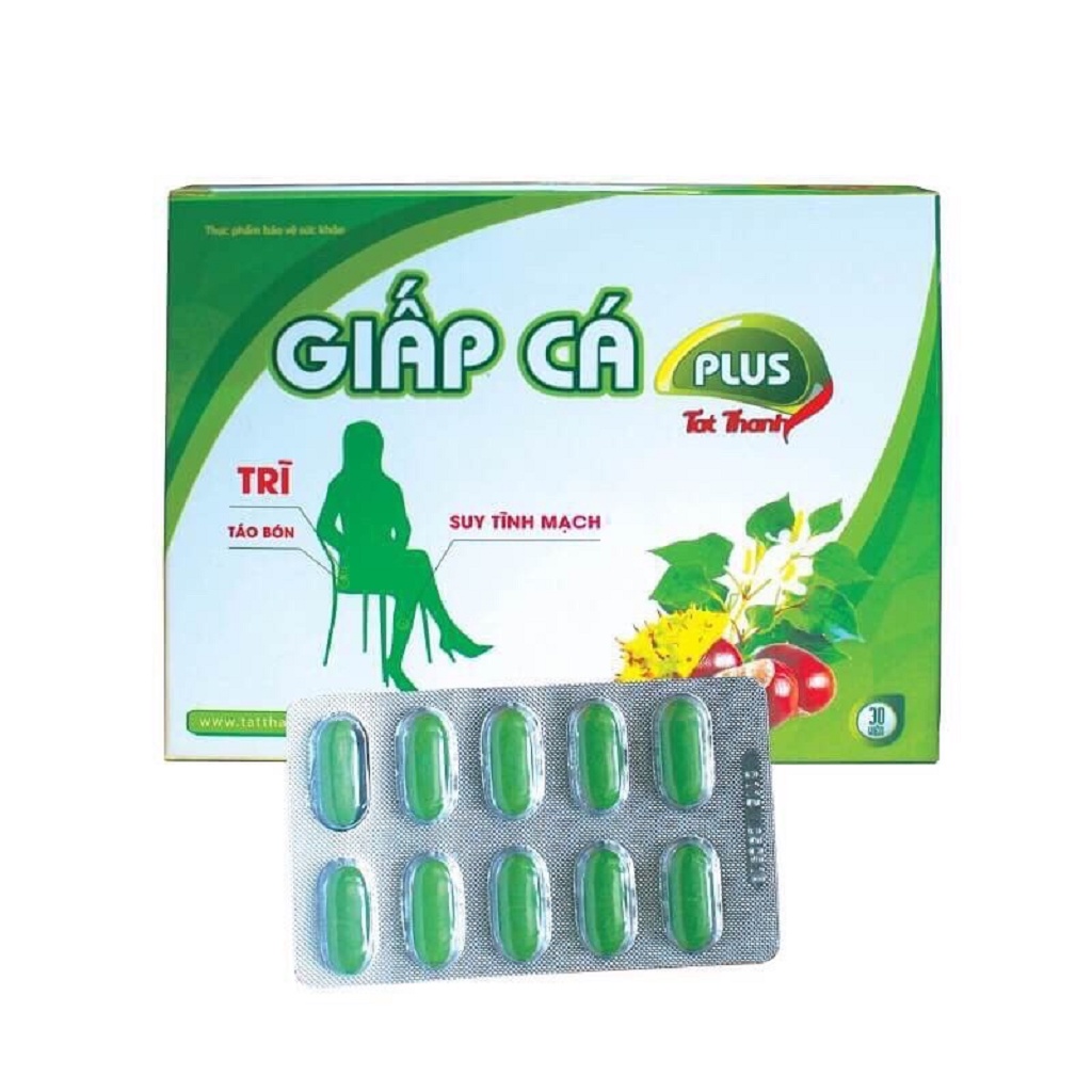 Viên uống giấp cá plus hỗ trợ co búi trĩ, giảm trĩ nội, trĩ ngoại, táo bón, suy nhược tĩnh mạch