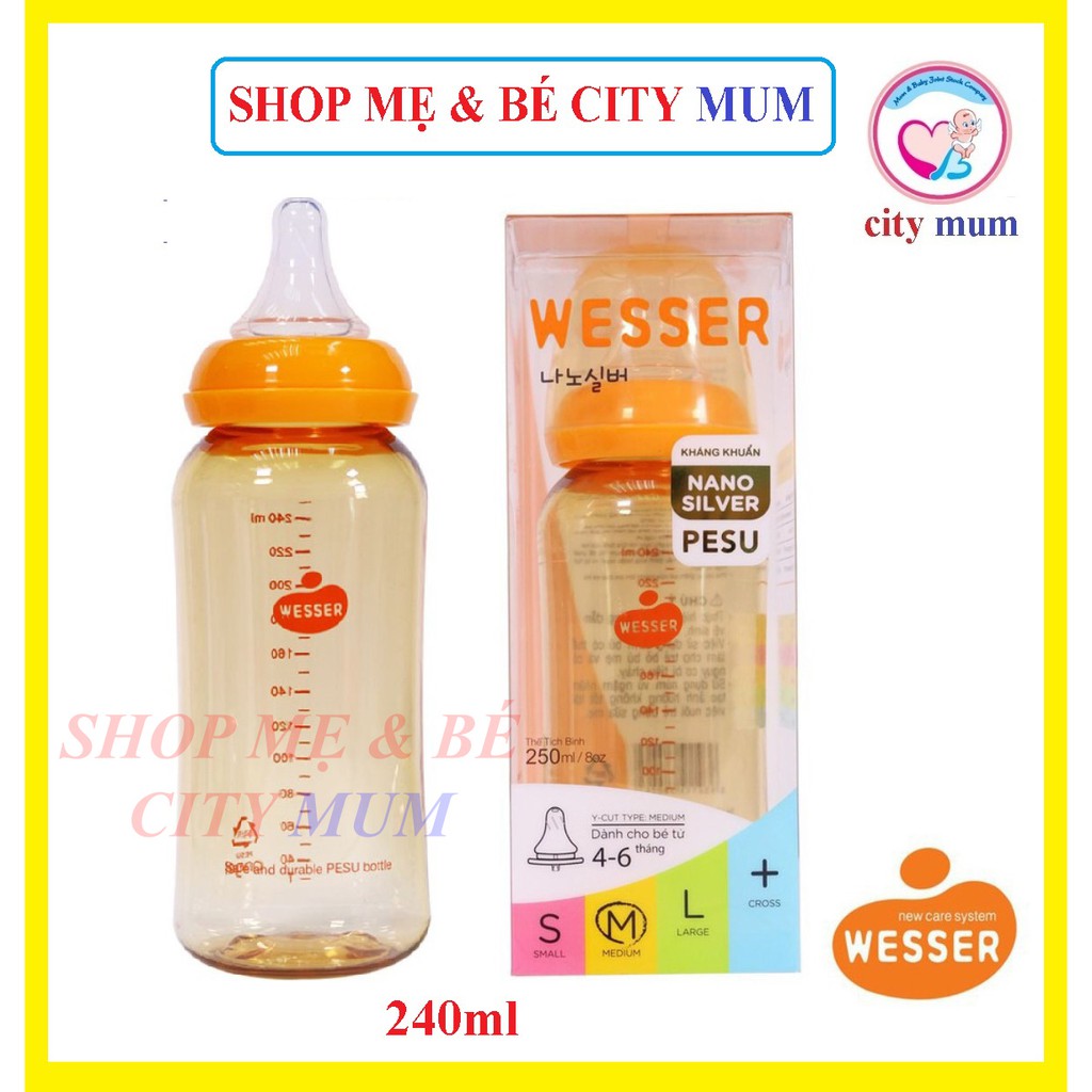 COMBO 3 BÌNH SỮA WESSER PEPSU CAO CẤP 60ML+140ML + 240ML