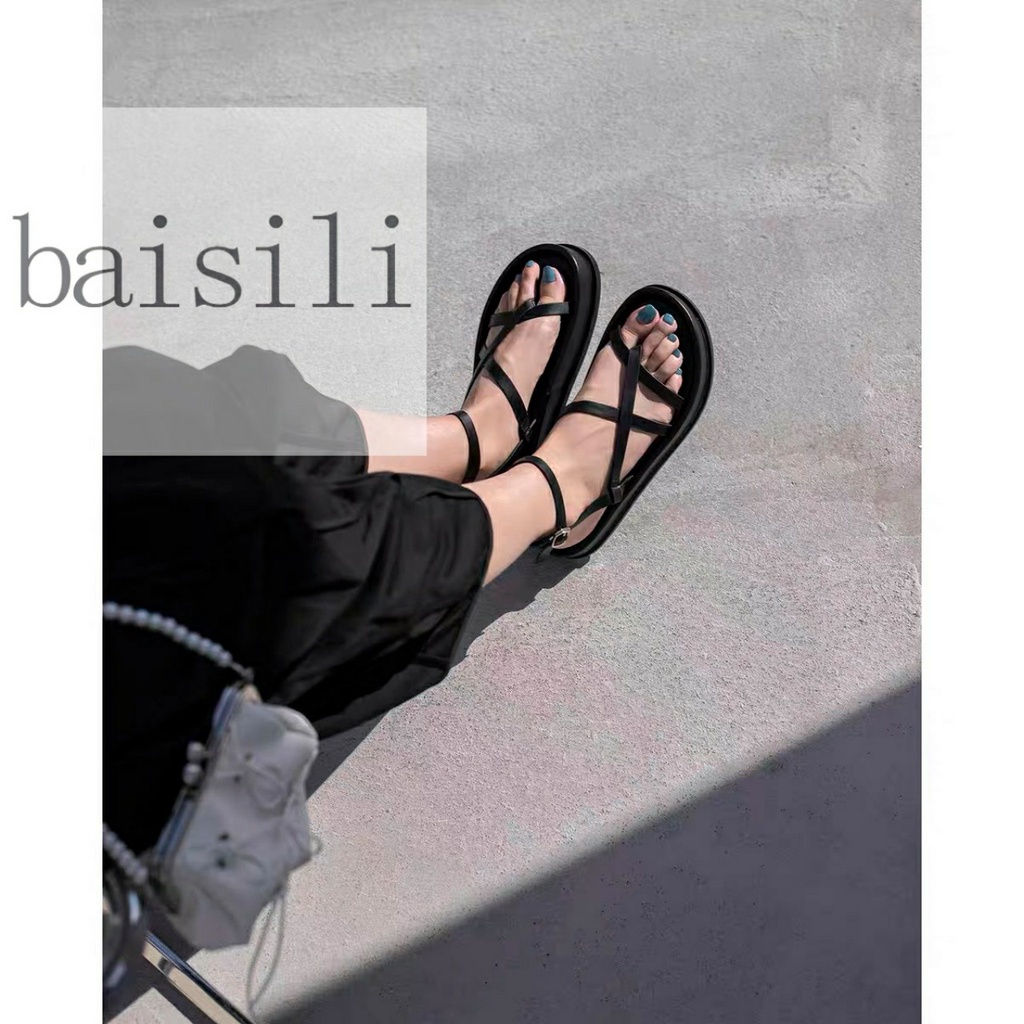 SANDAL XUỒNG BAISILI - GIÀY THỜI TRANG NỮ DÂY NGANG MẢNH XỎ NGÓN NỮ TÍNH ĐẾ BẰNG BS220830