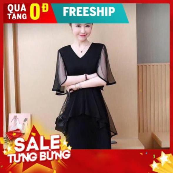 Đầm Thun Nhập Phối Lưới Sang Trọng Giá Sập Sàn - 60515