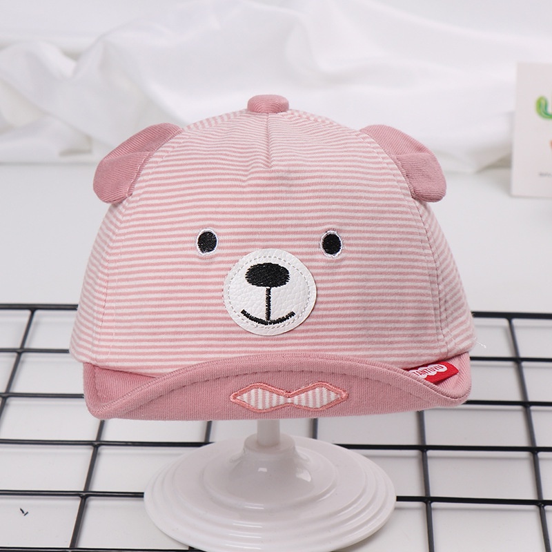 Mũ lưỡi trai cotton mềm mại hoạ tiết kẻ sọc cho bé (3-10 tháng)
