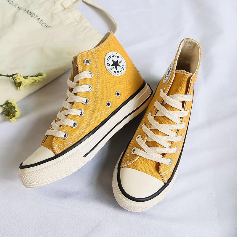 Giày cv cổ cao 1970s màu trắng full, giày thể thao bata vải canvas chất lượng cao