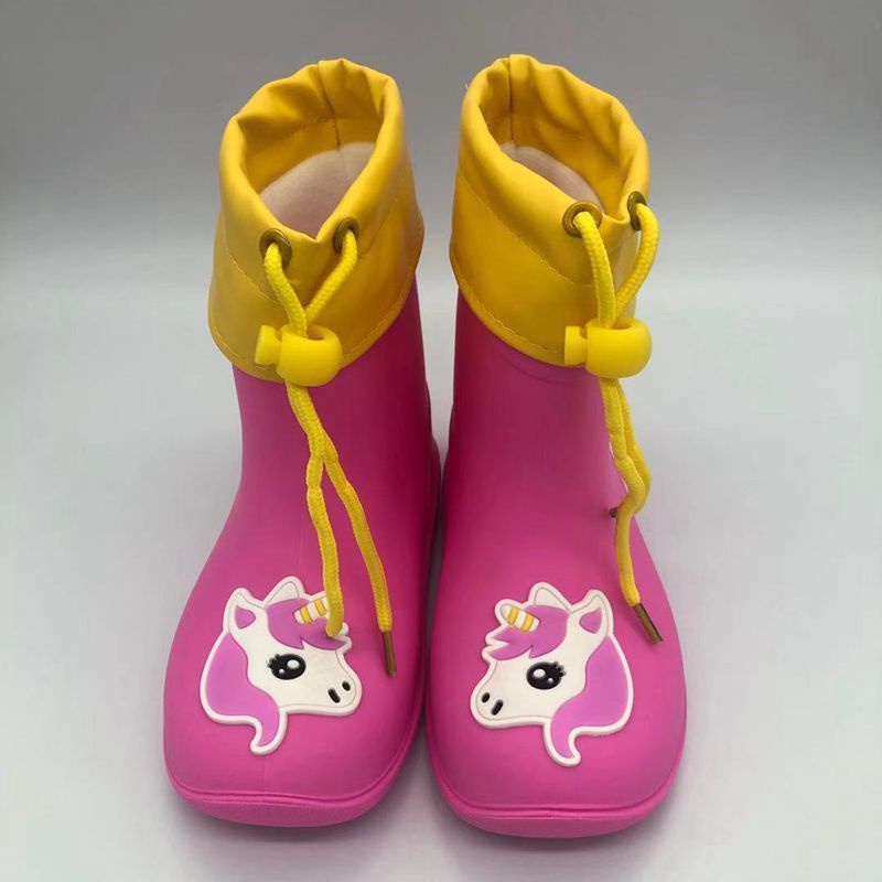 Giày Bốt Đi Mưa Chống Trượt Không Thấm Nước Hình Chú Vịt Vàng Dễ Thương Cho Bé