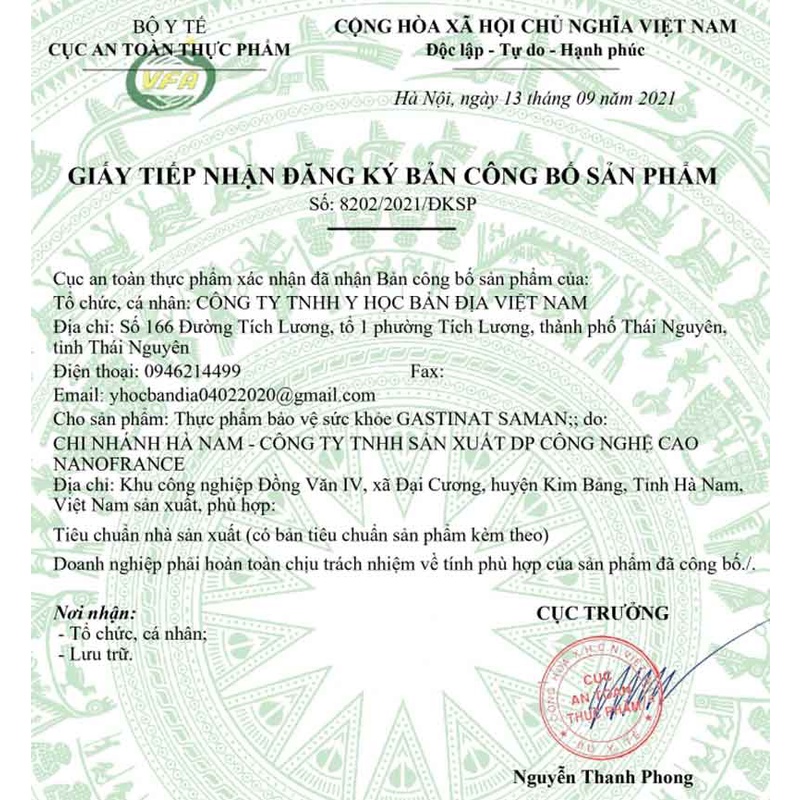 Gastinat Saman, hỗ trợ bảo vệ niêm mạc dạ dày, giảm acid dịch vị