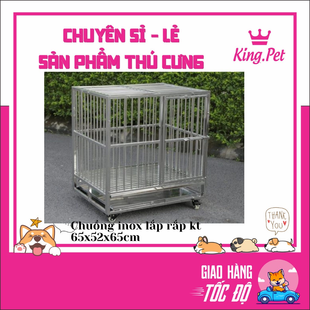 Chuồng chó inox , lồng chó inox, nhà chó inox, lồng cún inox