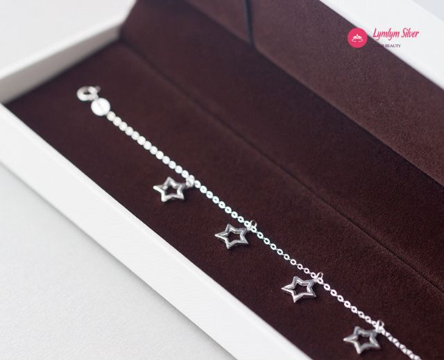 Lắc chân hình sao mix bóng xinh xắn Lymlym Silver bạc 925 cao cấp | BigBuy360 - bigbuy360.vn