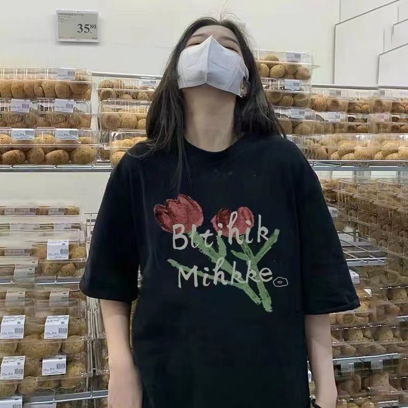 Áo Thun Trắng Trễ Vai 100% Cotton Dáng Rộng 2022 Thời Trang Mới Cho Nữ
