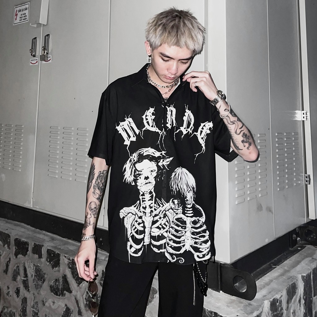 [FULLTAG CHÍNH HÃNG] Áo sơ mi MENDE BLACK SKELETON FULLTAG | Sơmi Lụa Mềm CNK 100% | CHUẨN CAO CẤP 1:1 LOCAL BRAND | BigBuy360 - bigbuy360.vn