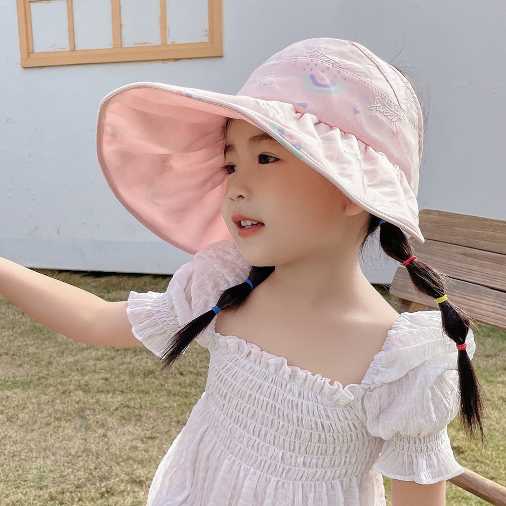 Nón Vành Tròn Nửa Đầu Chống Tia Uv Thời Trang Mùa Hè Cho Bé 3-10 Tuổi