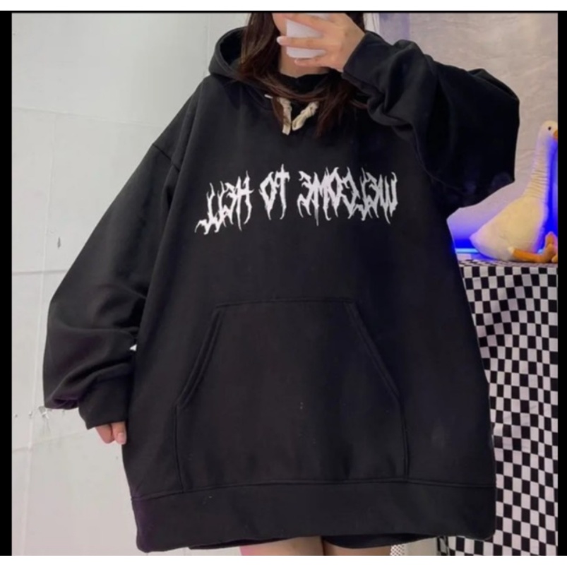 Áo hoodie nỉ cottong 2 lớp đầu lâu in trước sau siêu hot 2022