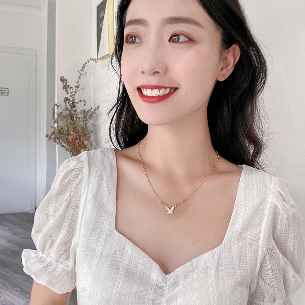 ANEMONE Vòng cổ Mặt Hình Bướm Nhỏ Đơn Giản Cho Nữ