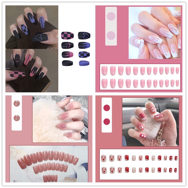 Set 24 Móng Tay Giả Trang Trí Nghệ Thuật