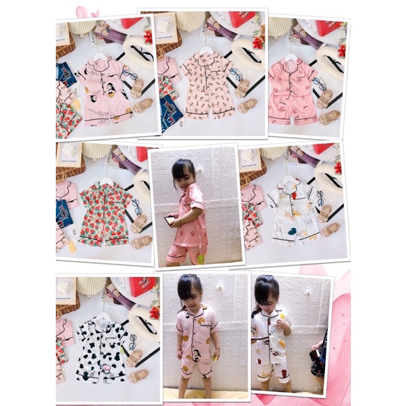 bộ pijama cộc tay mùa hè bé gái hàng quảng châu nhiều mẫu size 10-20kg