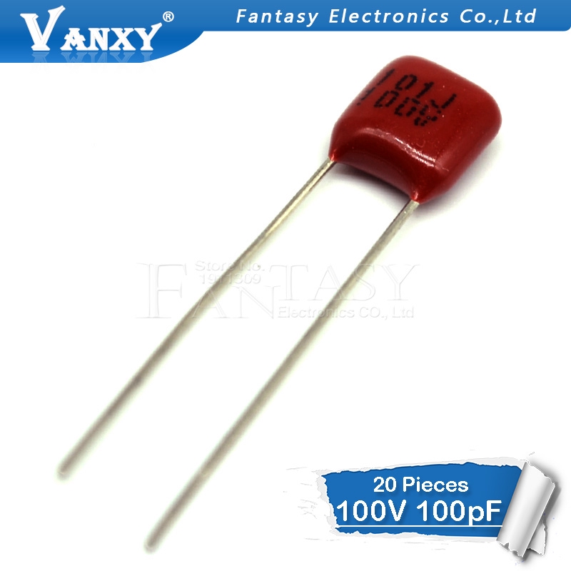 Set 20 Tụ Điện Polypropylene 100v101j 100v 100pf 100p 100v 101 63v101j Pitch 5mm Cbb