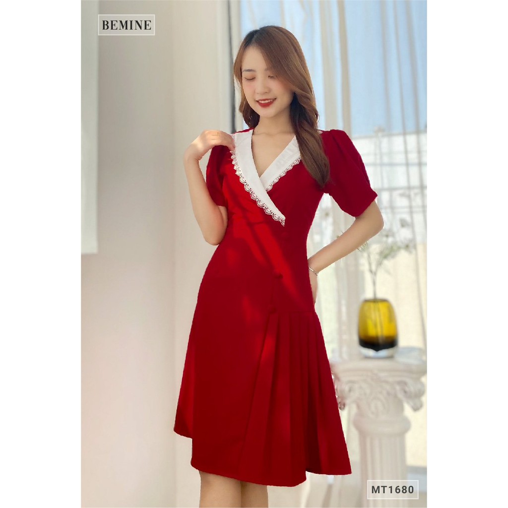 Đầm xếp ly tùng đính nút BEMINE MT1680DO | BigBuy360 - bigbuy360.vn