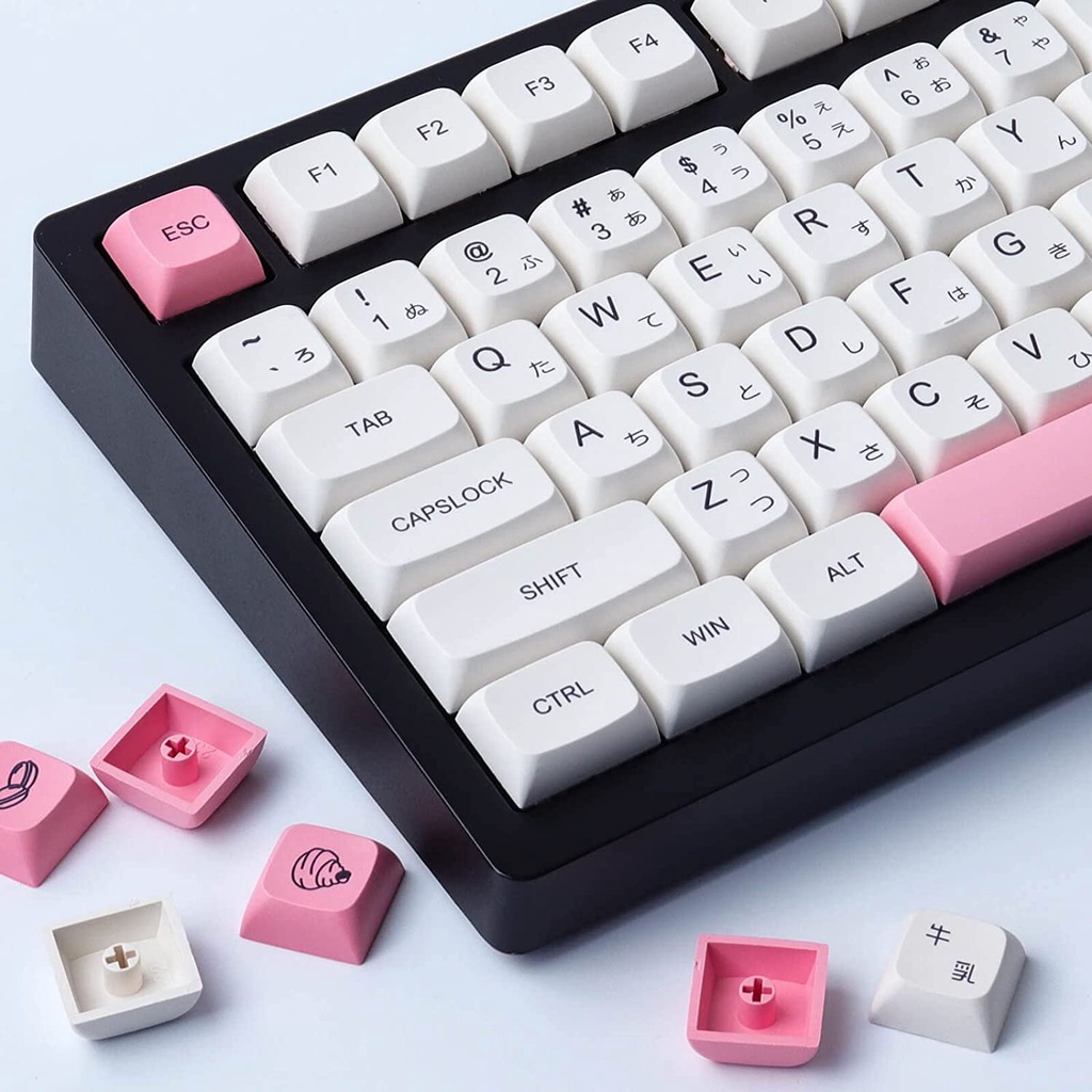 GMK Strawberry Milk Cake Keycaps 137 Phím PBT Thuốc nhuộm-Thăng hoa Keycaps XDA Hồ sơ Nhật Bản Keycaps cho Cherry Gateron MX Công tắc bàn phím cơ