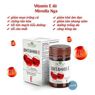 Vitamin E đỏ 270mg,đẹp da sáng mắt