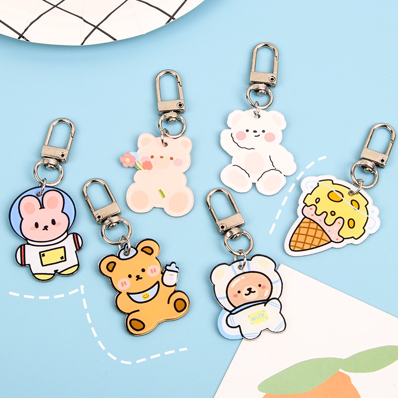 Móc Chìa Khóa Bằng Acrylic Hình Hoạt Hình Dễ Thương