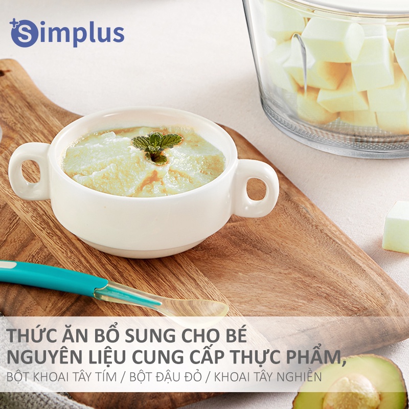 [Mã ELHA22 giảm 5% đơn 300K] Máy xay thịt Simplus (2L), cối thủy tinh, lưỡi dao thép không gỉ, 2 cấp độ xay tùy chỉnh