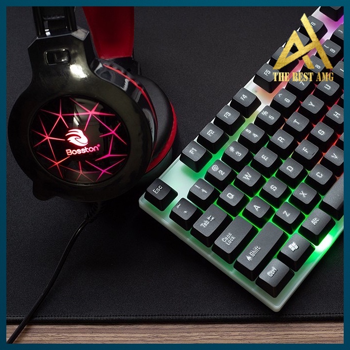 Tai Nghe Headphone Gaming Đèn LED 7 Màu Có Mic BOSSTON HS-09 Tai Nghe Nhạc Máy Vi Tính PC Laptop Chuyên Game Có Dây