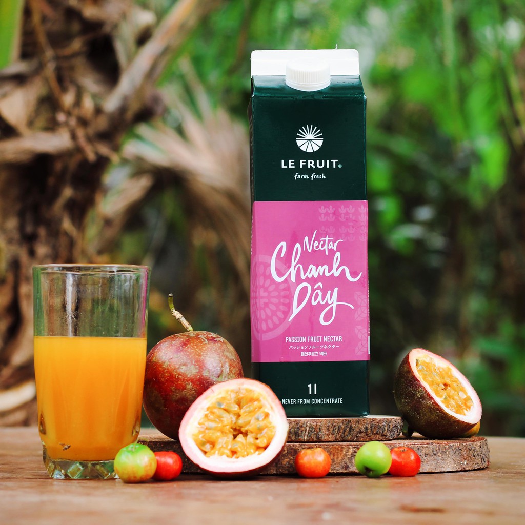 Nước ep trái cây tự nhiên chanh dây nguyên chất Le Fruit hộp 1L