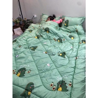 Bộ ga giường cotton poly 5 món chăn phao
