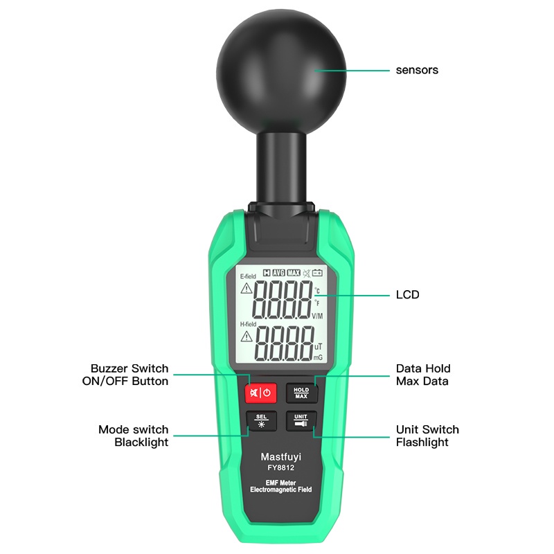 Máy Đo Bức Xạ EMF Cầm Tay Độ Chính Xác Cao Thiết Kế Mới Tiện Dụng Cho Gia Đình