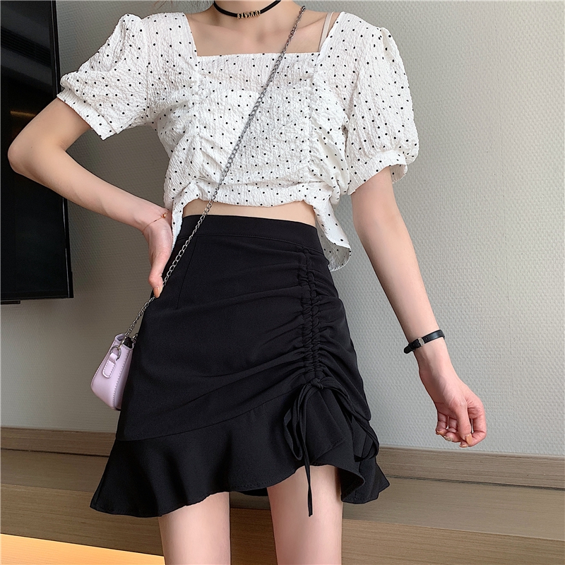 IELGY Chân Váy Chữ A Lưng Cao Thời Trang Quyến Rũ Dành Cho Bạn Nữ