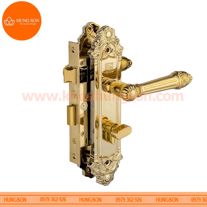 KHÓA TAY NẮM THÔNG PHÒNG ĐỒNG THAU HUY HOÀNG 5826 PVD