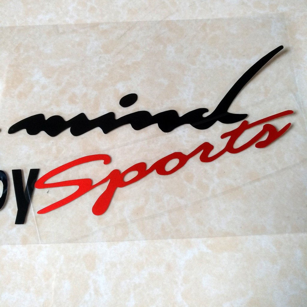 Tem dán chữ SPORT MIND trang trí nắp capo xe hơi