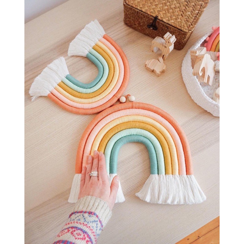 🌈🌈 Cầu vồng treo tường, trang trí nhà cửa, cầu vồng MACRAME - DALdecor