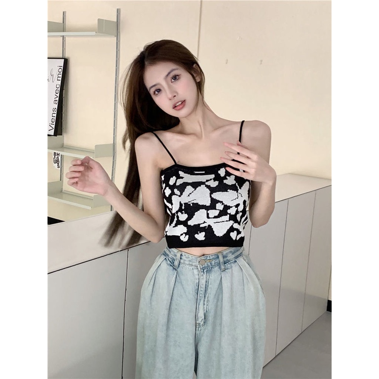 Áo Hai Dây Dệt Kim Thời Trang Mùa Hè Cho Nữ