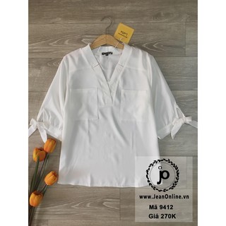Bigsize Nữ - Sơ mi cổ V tay nơ (MS: 9412)