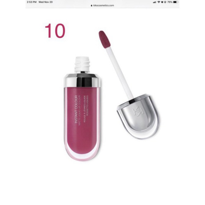 Thanh lý Son kem lì Kiko Instant Colour Matte Liquid Lip Colour 6.5ml Nội địa Pháp MX58