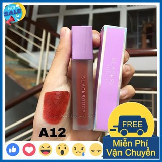 Son black rouge A12 🎁𝐌𝐢𝐞̂̃𝐧 𝐏𝐡𝐢́ 𝐒𝐡𝐢𝐩🎁 Son kem lì Cao Cấp - Đỏ Nâu Trầm | Thế Giới Skin Care