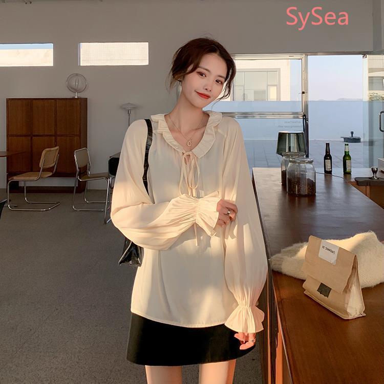 Áo Sơ Mi Voan Tay Dài / Áo Khoác Len Không Tay Thời Trang Cho Nữ