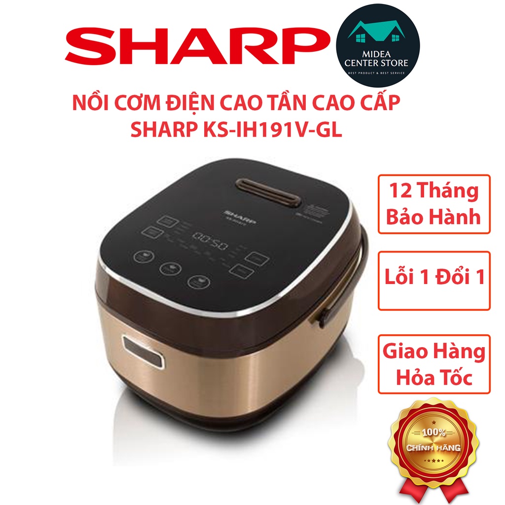 [Chính Hãng] Nồi cơm điện cao tần cao cấp Sharp KS-IH191V-GL, lỗi 1 đổi 1, bảo hành 12 tháng