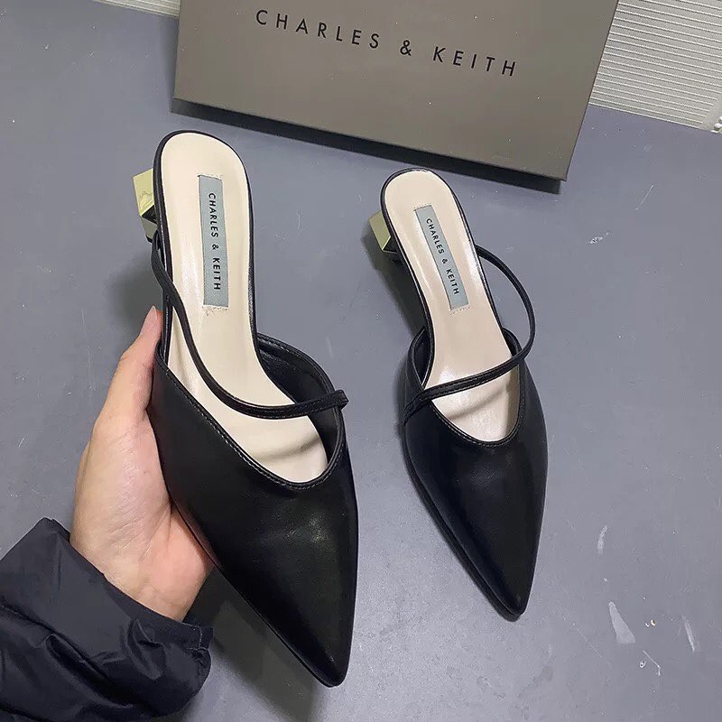 Sục Nữ Guốc Cnk Giày Thời Trang Mũi Nhọn Cao Cấp Quai Chéo Cao 5cm AILEE Siêu Xinh