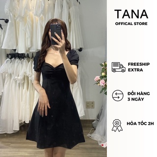Váy đi tiệc TANA D0356 váy chíp ngực vải Linen màu Trắng, màu Đen, màu Nude mặc hàng ngày, du lịch