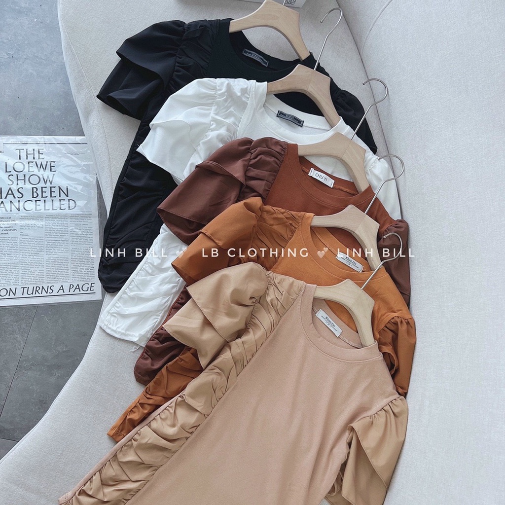 Áo Cotton Ôm Tay Phồng Bèo Cao Cấp Orange Closet A27403