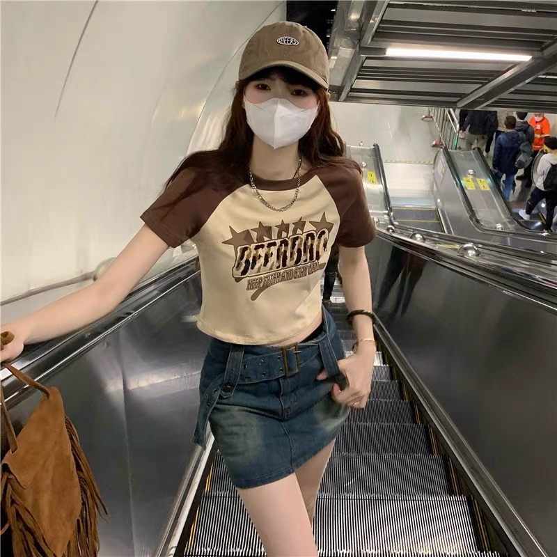 Áo croptop BEERBRO raglan ngắn tay BIGOMALL