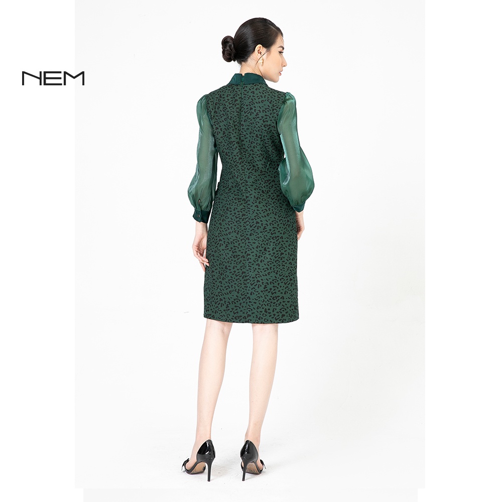 Đầm nữ thiết kế cao cấp NEM Fashion D28552 mã xanh