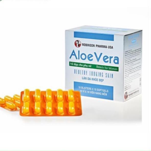 Đẹp Da, Dưỡng Da, Thải Độc Cơ Thể, Nhuận Tràng - Aloe Vera Sữa Ong Chúa -Robinsonpharmausa-H/100v